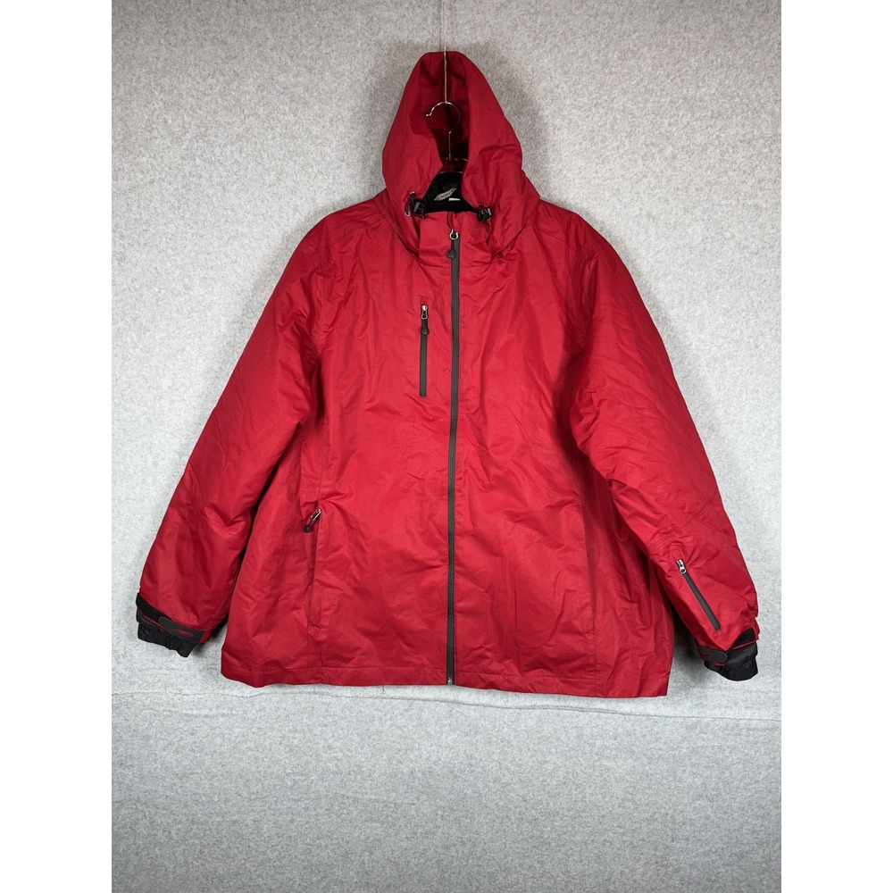 Port Authority Jacket Mens‎ 4XL Red Hooded Full Zip Winter Parka Nylon Outdoor